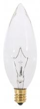 Satco Products A3682 - 25 Watt BA9 1/2 Incandescent; Clear; 2500 Average rated hours; 193 Lumens; Candelabra base; 130 Volt