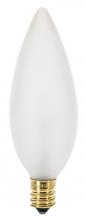 Satco Products A3685 - 25 Watt BA9 1/2 Incandescent; Frost; 2500 Average rated hours; 193 Lumens; Candelabra base; 130 Volt