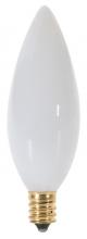 Satco Products A3688 - 25 Watt BA9 1/2 Incandescent; Gloss White; 2500 Average rated hours; 163 Lumens; Candelabra base;