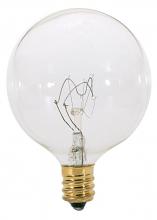 Satco Products A3921 - 15 Watt G16 1/2 Incandescent; Clear; 2500 Average rated hours; 98 Lumens; Candelabra base; 130 Volt