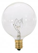 Satco Products A3922 - 25 Watt G16 1/2 Incandescent; Clear; 2500 Average rated hours; 186 Lumens; Candelabra base; 130 Volt