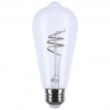 Satco Products S10520 - 6 Watt LED; Reminiscent; Flex Gray Coil Filament; ST19; Medium Base; 2700K CCT; Clear; 120 Volt