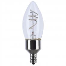 Satco Products S10523 - 4 Watt LED; Reminiscent; Flex Gray Coil Filament; B11; Candelabra Base; 2700K CCT; Clear; 120 Volt;