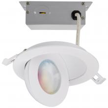 Satco Products S11293 - 9 Watt; LED Gimbaled Downlight; 4 Inch; RGB & Tunable White; Round; Starfish IOT; White Finish; 650