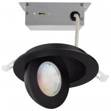 Satco Products S11294 - 9 Watt; LED Gimbaled Downlight; 4 Inch; RGB & Tunable White; Round; Starfish IOT; Black Finish; 650