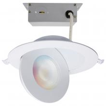 Satco Products S11295 - 15 Watt; LED Gimbaled Downlight; 6 Inch; RGB & Tunable White; Round; Starfish IOT; White Finish;