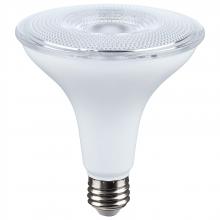 Satco Products S11475 - 14 Watt Dusk to Dawn LED; PAR38; 3000K; Medium Base; White Finish; 120 Volt