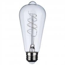 Satco Products S11520 - 6 Watt LED; Reminiscent; Flex Gray Coil Filament; ST19; Medium Base; 2700K CCT; Clear; 120 Volt