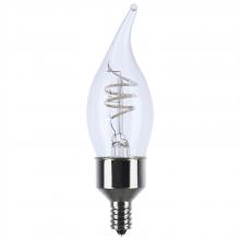 Satco Products S11526 - 4 Watt LED; Reminiscent; Flex Gray Coil Filament; CA11; Candelabra Base; 2700K CCT; Clear; 120 Volt