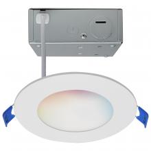 Satco Products S11560 - 9 Watt; LED Direct Wire; Low Profile Downlight; 4 Inch Round; Starfish IOT; Tunable White and RGB;