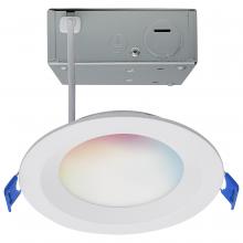 Satco Products S11564 - 9 Watt; LED Direct Wire; Low Profile Regress Baffle Downlight; 4 Inch Round; Starfish IOT; Tunable