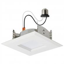 Satco Products S11820R1 - 6.7 Watt LED Downlight Retrofit; 4 Inches; CCT Selectable; Square; White Finish; 120 Volt