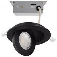 Satco Products S11842 - 9 Watt; CCT Selectable; LED Direct Wire Downlight; Gimbaled; 4 Inch Round; Remote Driver; Black