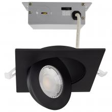 Satco Products S11843 - 9 Watt; CCT Selectable; LED Direct Wire Downlight; Gimbaled; 4 Inch Square; Remote Driver; Black