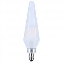 Satco Products S12141 - 2 Watt Prismatic HX11 LED; 2700K CCT; Candelabra Base; 120 Volt; Frost Finish; 2-Card