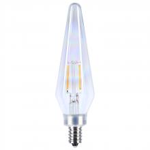 Satco Products S12142 - 2 Watt Prismatic HX11 LED; 2700K CCT; Candelabra Base; 120 Volt; Aurora Finish; 2-Card