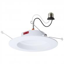 Satco Products S12602 - 8 Watt LED Downlight Retrofit; 5-6 Inch; CCT Selectable; Round; White Finish