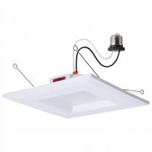 Satco Products S12603 - 8 Watt LED Downlight Retrofit; 5-6 Inch; CCT Selectable; Square; White Finish
