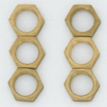 Satco Products S70/621 - 6 Brass Locknuts; 1/8 IPS