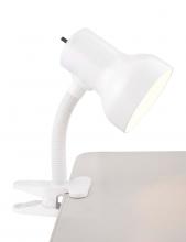 Satco Products SF76/227 - Clip On Goose Neck Lamp; Steel; White Finish