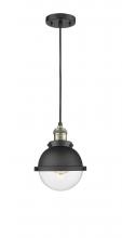 Innovations Lighting 201C-BAB-HFS-62-BK-LED - Hampden - 1 Light - 7 inch - Black Antique Brass - Cord hung - Mini Pendant