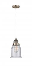 Innovations Lighting 201CSW-AB-G184-LED - Canton - 1 Light - 6 inch - Antique Brass - Cord hung - Mini Pendant