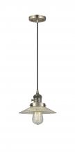 Innovations Lighting 201CSW-AB-G2-LED - Halophane - 1 Light - 9 inch - Antique Brass - Cord hung - Mini Pendant