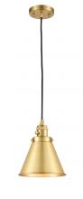 Innovations Lighting 201CSW-SG-M13-SG-LED - Appalachian - 1 Light - 8 inch - Satin Gold - Cord hung - Mini Pendant