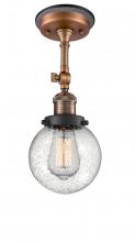 Innovations Lighting 201FBP-ACBK-G204-6 - Beacon - 1 Light - 6 inch - Antique Copper - Semi-Flush Mount