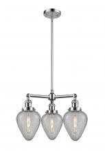 Innovations Lighting 207-PC-G165-LED - Geneseo - 3 Light - 26 inch - Polished Chrome - Stem Hung - Chandelier