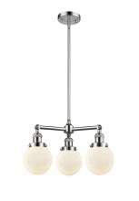 Innovations Lighting 207-PC-G201-6-LED - Beacon - 3 Light - 19 inch - Polished Chrome - Stem Hung - Chandelier