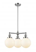 Innovations Lighting 207-PC-G201-8-LED - Beacon - 3 Light - 22 inch - Polished Chrome - Stem Hung - Chandelier