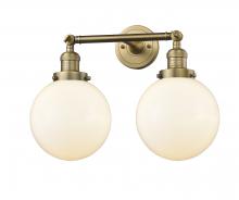 Innovations Lighting 208-BB-G201-8 - Beacon - 2 Light - 19 inch - Brushed Brass - Bath Vanity Light