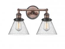 Innovations Lighting 208BP-ACBK-G44 - Cone - 2 Light - 18 inch - Antique Copper - Bath Vanity Light