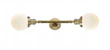 Innovations Lighting 208L-BB-G201-6 - Beacon - 2 Light - 6 inch - Brushed Brass - Bath Vanity Light