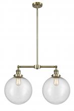 Innovations Lighting 209-AB-G204-12-LED - Beacon - 2 Light - 27 inch - Antique Brass - Stem Hung - Island Light