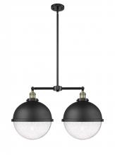 Innovations Lighting 209-BAB-HFS-124-BK-LED - Hampden - 2 Light - 18 inch - Black Antique Brass - Stem Hung - Island Light