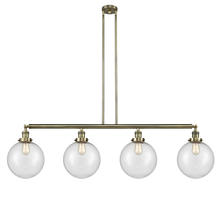 Innovations Lighting 214-AB-G204-10-LED - Beacon - 4 Light - 54 inch - Antique Brass - Stem Hung - Island Light