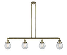 Innovations Lighting 214-AB-G204-6-LED - Beacon - 4 Light - 51 inch - Antique Brass - Stem Hung - Island Light