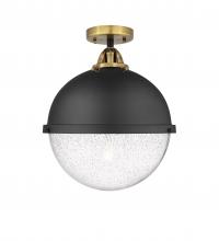 Innovations Lighting 288-1C-BAB-HFS-124-BK-LED - Hampden - 1 Light - 13 inch - Black Antique Brass - Semi-Flush Mount