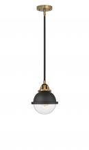 Innovations Lighting 288-1S-BAB-HFS-62-BK-LED - Hampden - 1 Light - 7 inch - Black Antique Brass - Cord hung - Mini Pendant