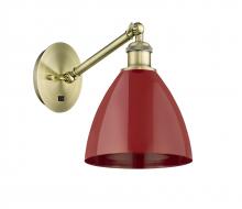 Innovations Lighting 317-1W-AB-MBD-75-RD - Plymouth - 1 Light - 8 inch - Antique Brass - Sconce