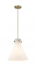 Innovations Lighting 410-1PM-BB-G411-12WH - Newton Cone - 1 Light - 12 inch - Brushed Brass - Cord hung - Pendant