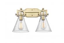 Innovations Lighting 411-2W-BB-G411-7SDY - Newton Cone - 2 Light - 17 inch - Brushed Brass - Bath Vanity Light