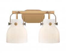 Innovations Lighting 423-2W-BB-G412-6WH - Pilaster II Bell - 2 Light - 17 inch - Brushed Brass - Bath Vanity Light