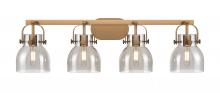 Innovations Lighting 423-4W-BB-G412-6SM - Pilaster II Bell - 4 Light - 37 inch - Brushed Brass - Bath Vanity Light