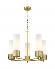 Innovations Lighting 428-5CR-BB-G428-12WH - Bolivar - 5 Light - 25 inch - Brushed Brass - Chain Hung - Chandelier