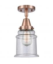 Innovations Lighting 447-1C-AC-G184-LED - Canton - 1 Light - 6 inch - Antique Copper - Flush Mount