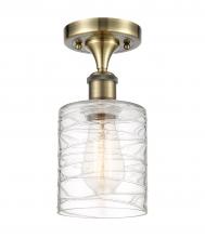 Innovations Lighting 516-1C-AB-G1113-LED - Cobbleskill - 1 Light - 5 inch - Antique Brass - Semi-Flush Mount