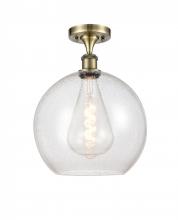 Innovations Lighting 516-1C-AB-G124-12-LED - Athens - 1 Light - 12 inch - Antique Brass - Semi-Flush Mount